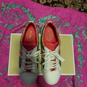 Michael Kors Red and White Athletic Shoes
